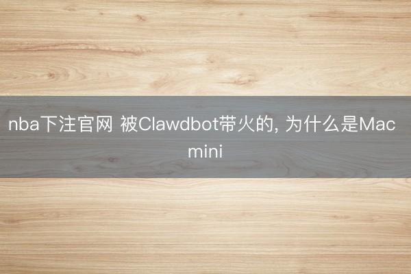nba下注官网 被Clawdbot带火的， 为什么是Mac mini