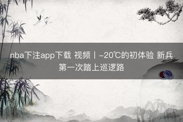 nba下注app下载 视频丨-20℃的初体验 新兵第一次踏上巡逻路