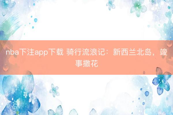 nba下注app下载 骑行流浪记:新西兰北岛,竣事撒花