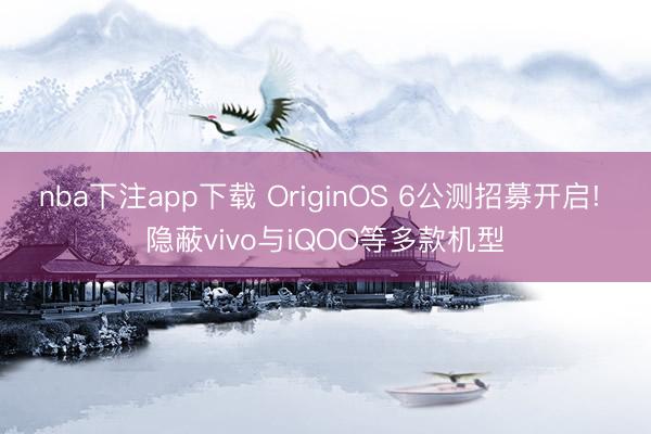 nba下注app下载 OriginOS 6公测招募开启! 隐蔽vivo与iQOO等多款机型
