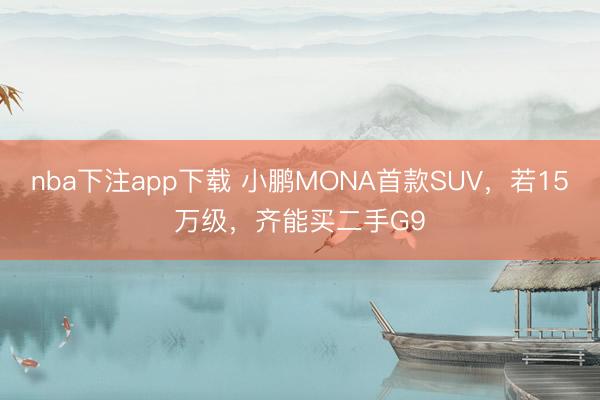 nba下注app下载 小鹏MONA首款SUV,若15万级,齐能买二手G9