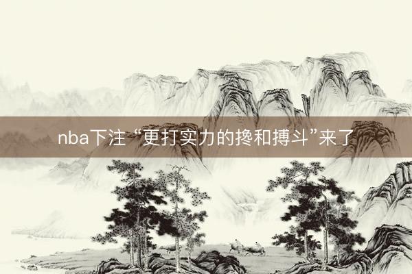 nba下注 “更打实力的搀和搏斗”来了