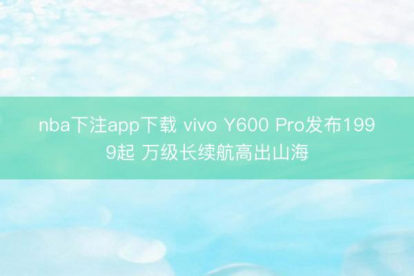 nba下注app下载 vivo Y600 Pro发布1999起 万级长续航高出山海