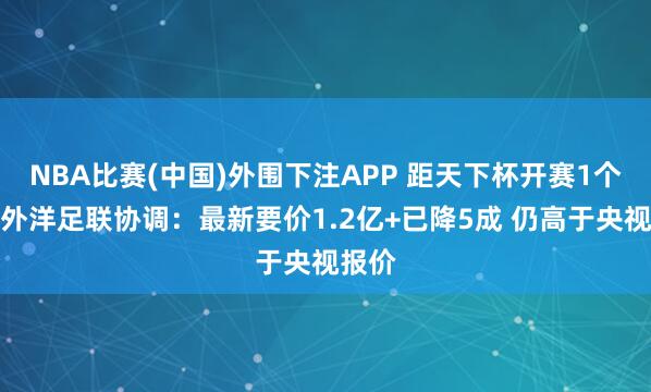 NBA比赛(中国)外围下注APP 距天下杯开赛1个月!外洋足联协调:最新要价1.2亿+已降5成 仍高于央视报价
