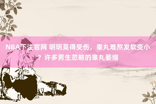 NBA下注官网 明明莫得受伤,睾丸难熬发软变小?许多男生忽略的睾丸萎缩