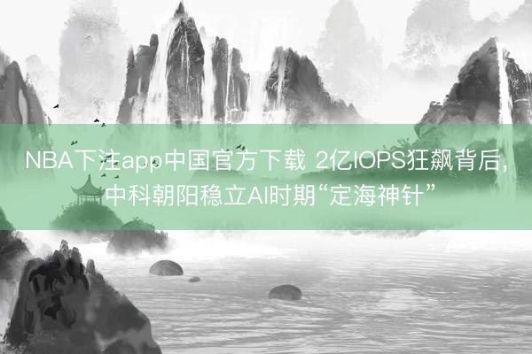 NBA下注app中国官方下载 2亿IOPS狂飙背后， 中科朝阳稳立AI时期“定海神针”
