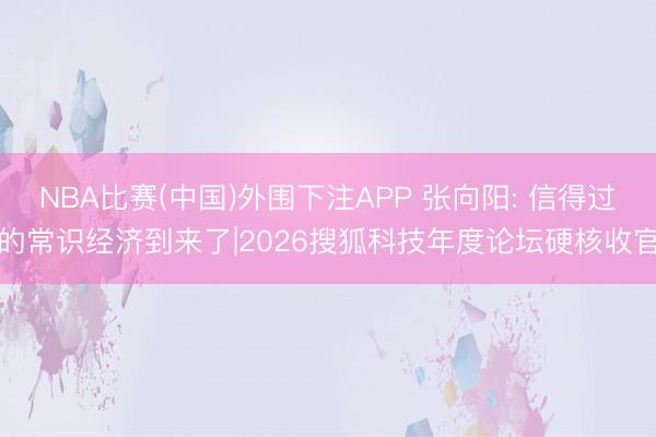 NBA比赛(中国)外围下注APP 张向阳: 信得过的常识经济到来了|2026搜狐科技年度论坛硬核收官