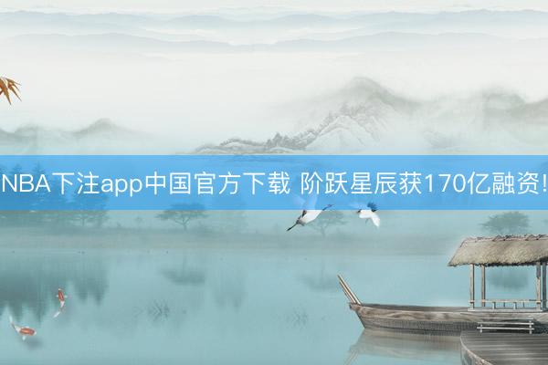 NBA下注app中国官方下载 阶跃星辰获170亿融资!
