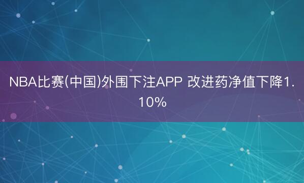 NBA比赛(中国)外围下注APP 改进药净值下降1.10%