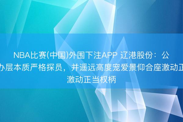 NBA比赛(中国)外围下注APP 辽港股份：公司对惩办层本质严格探员，并遥远高度宠爱景仰合座激动正当权柄
