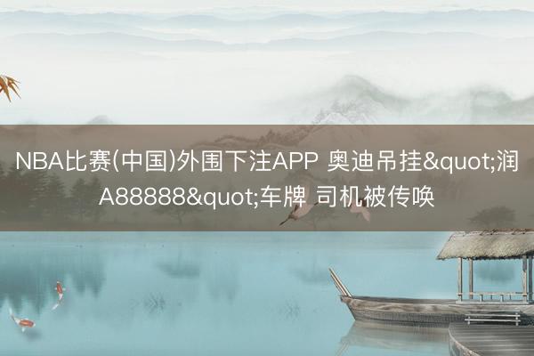 NBA比赛(中国)外围下注APP 奥迪吊挂"润A88888"车牌 司机被传唤